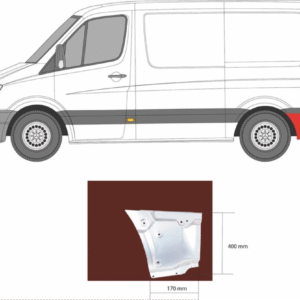 KRAJ ZADNJEG BLATOBRANA ZADNJI DIO (17CM/43CM) MERCEDES SPRINTER 06- LIJEVI