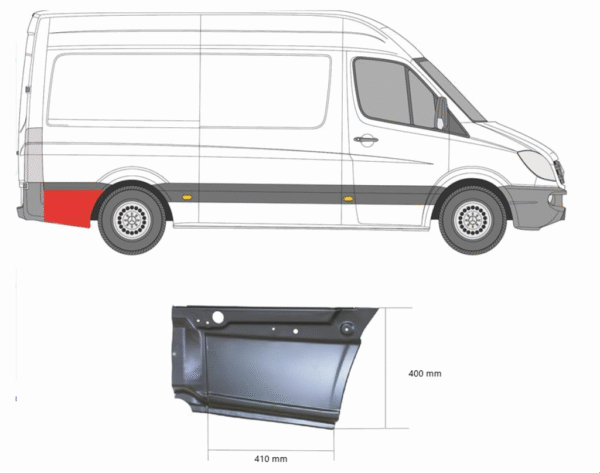 KRAJ ZADNJEG BLATOBRANA ZADNJI DIO MERCEDES SPRINTER 06- DESNI